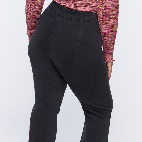 Forever 21+  Plus Size High-Rise Split Flare Jeans - Picture 2 of 15